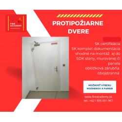 Protipožiarne dvere EI EW 30 D1 + oblôžková zárubňa Protipožiarne dvere EI EW 30 D1 + oblôžková zárubňa